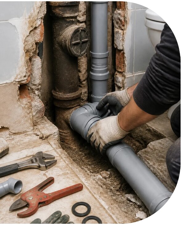 Ремонт внутренней канализации домов и зданий в Новодвинске